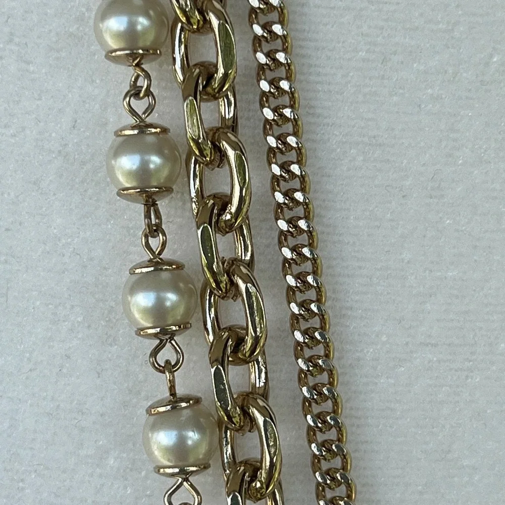 Ann Taylor NEW Gold Tone Multi Strand Layered Necklace Classic Timeless Glam